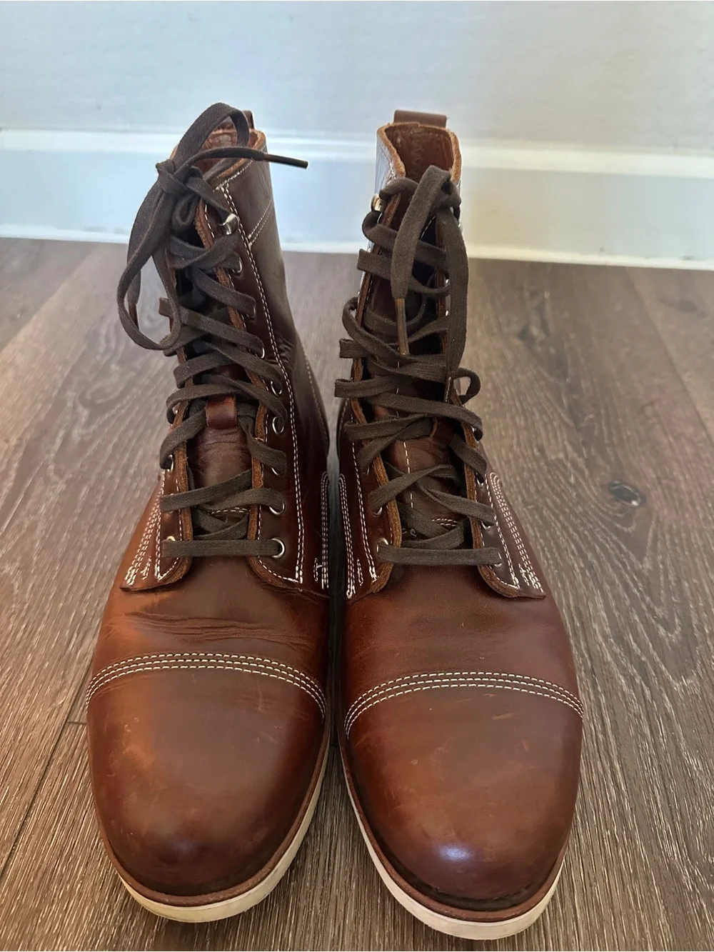 Huckberry limited edition helm Hunter boots - Men's Brown Leather Lace-Up Boots
